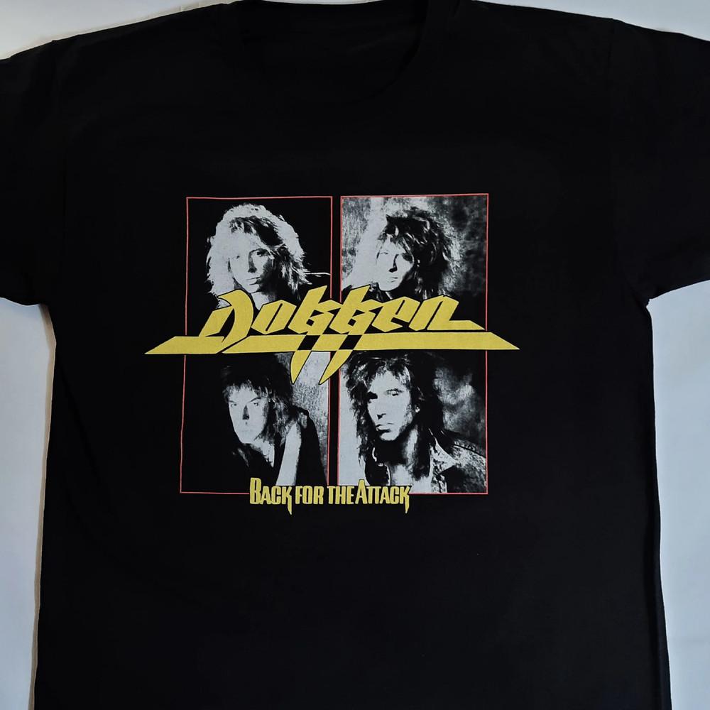 Dokken - Back For The Attack Черная Унисекс Футболка Все Размеры Унисекс Футболка