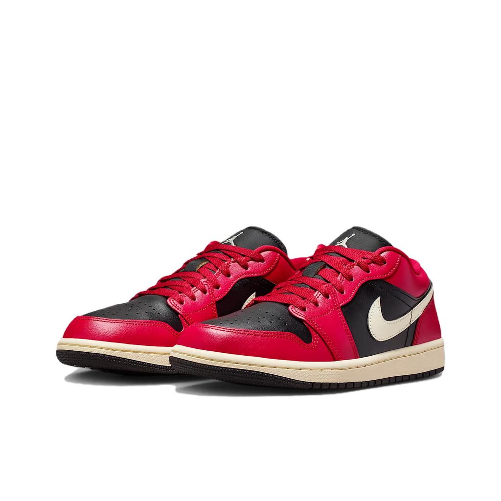 Женские кроссовки Air Jordan 1 Low Mystic Hibiscus Black Красные Кокосовое молоко DC0774-605