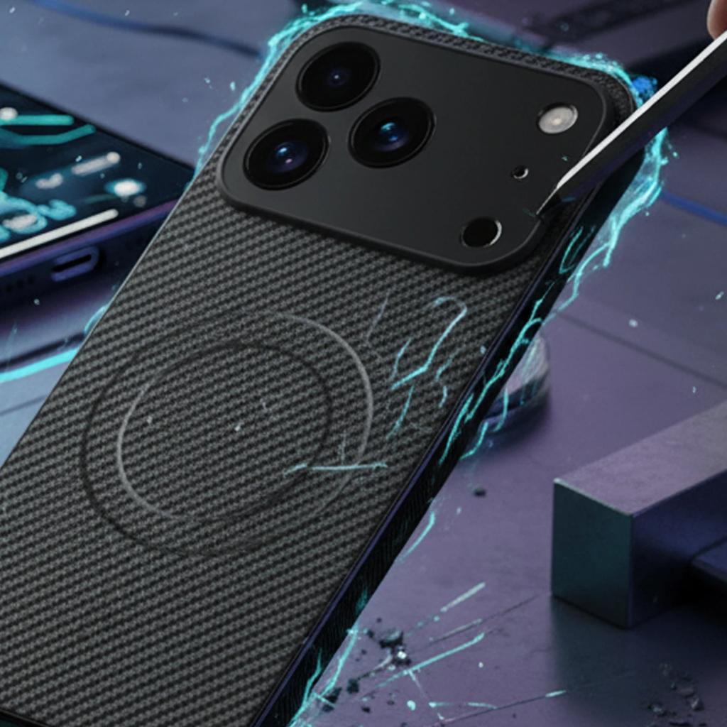 Carbon Fiber for 17 Pro Case Strong Magnetic Phone Case Slim Thin Smooth TPU Bumper for 17/17 Pro/17 Air/17 ProMax