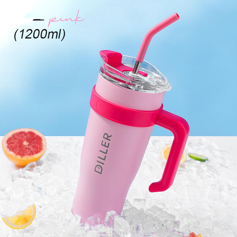 Термос-чашка из нержавеющей стали с трубочкой