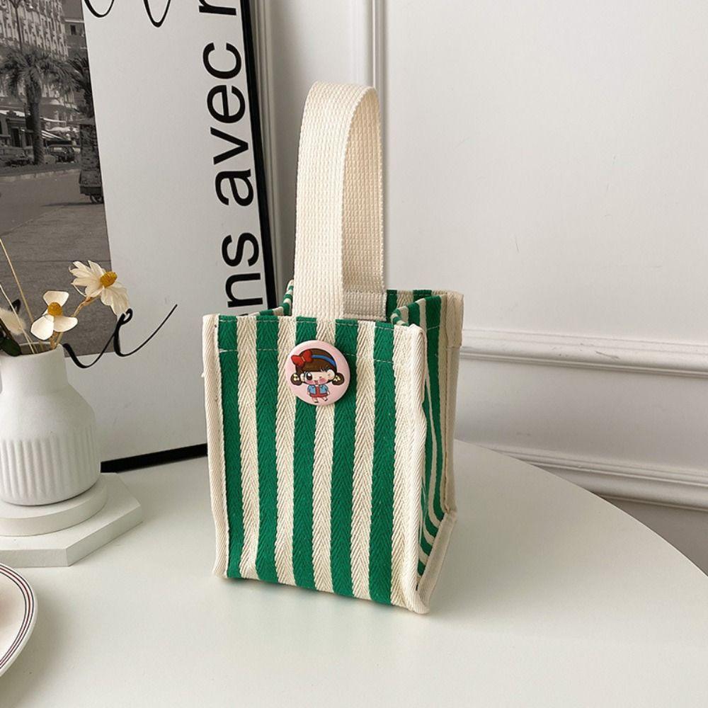 Striped Messenger Bag Cartoon Lunch Bag Fashion Hand Bags  Picnic
