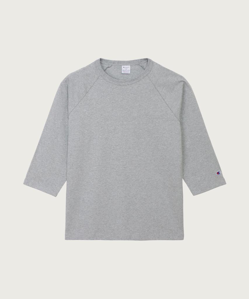 CHAMPION T1011 Heavyweight Raglan 3/4 Sleeve T-Shirt Grey (Made In Usa)