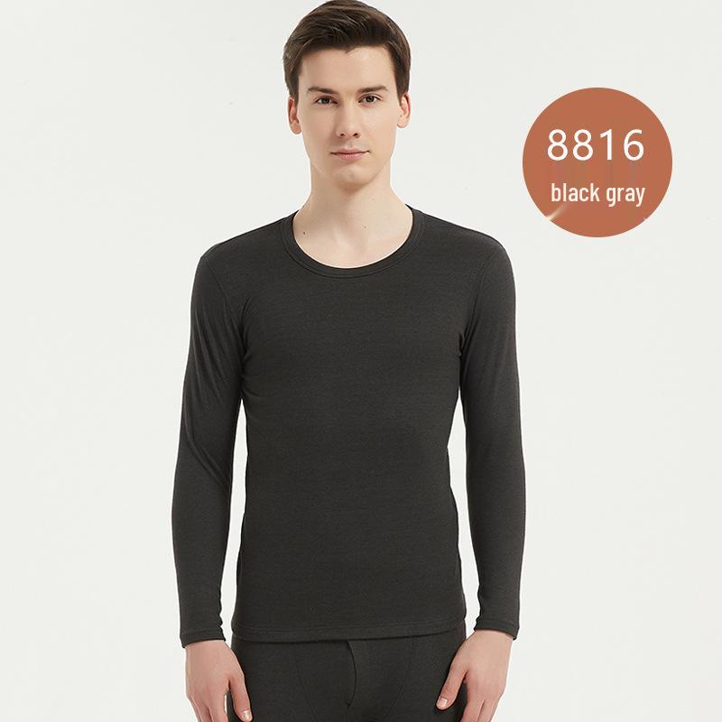 Мужской бесшовный комплект термобелья из шелка с флисовой подкладкой - Высокая эластичность, Теплый, Базовый слой для осени с поддержанием постоянной температуры