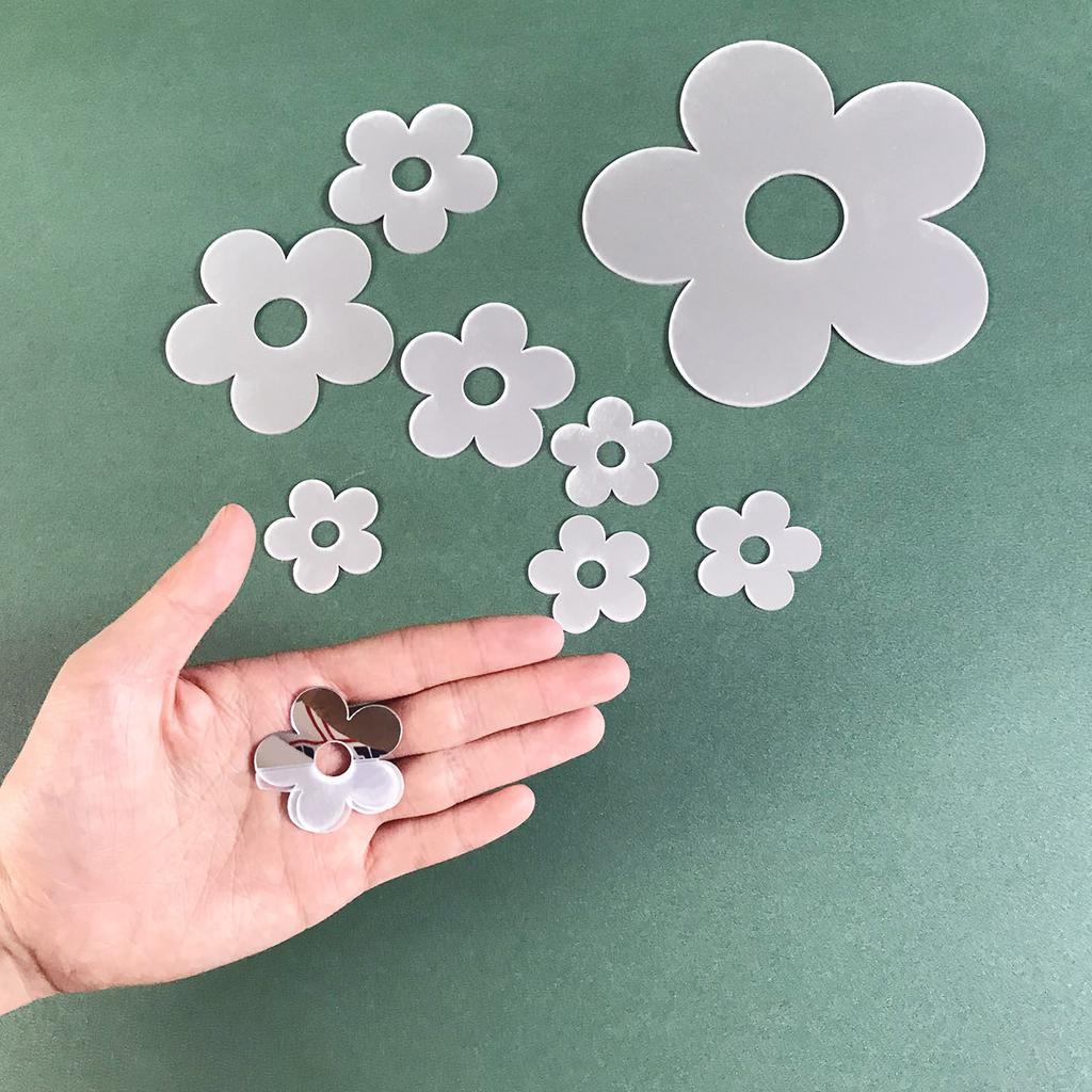 23pcs Flower DIY Mirror Wall Stickers Acrylic Art Wallpaper for Living Room Decoration Home TV Background Wall Decorative Mural