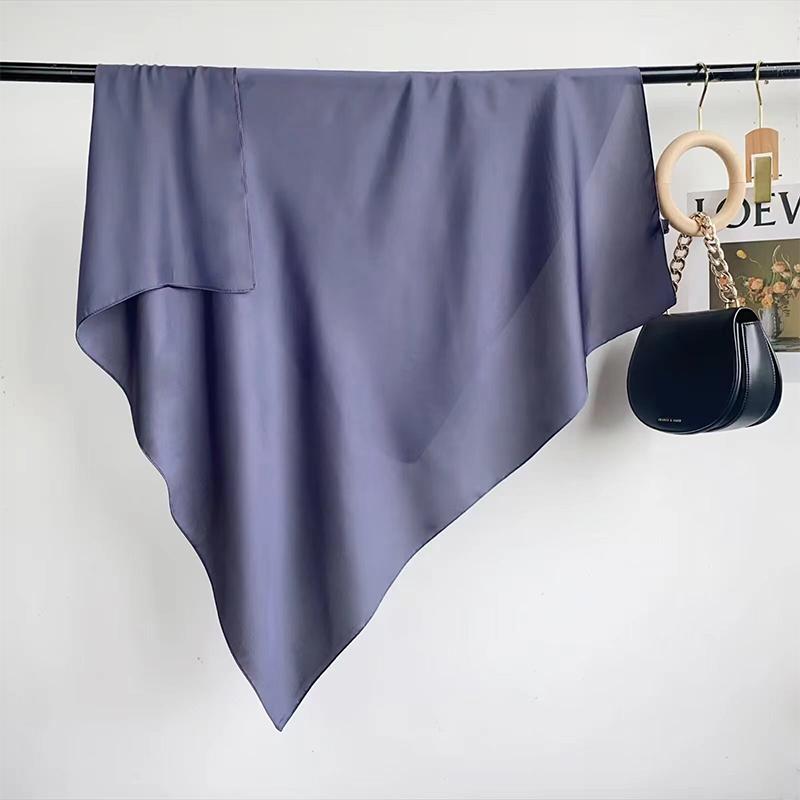 Print Satin Silk Square Scarf Hijab Women Bandana 90CM Headscarves Neckerchief Ladies Muffler Shawl Wrap Foulard Headband