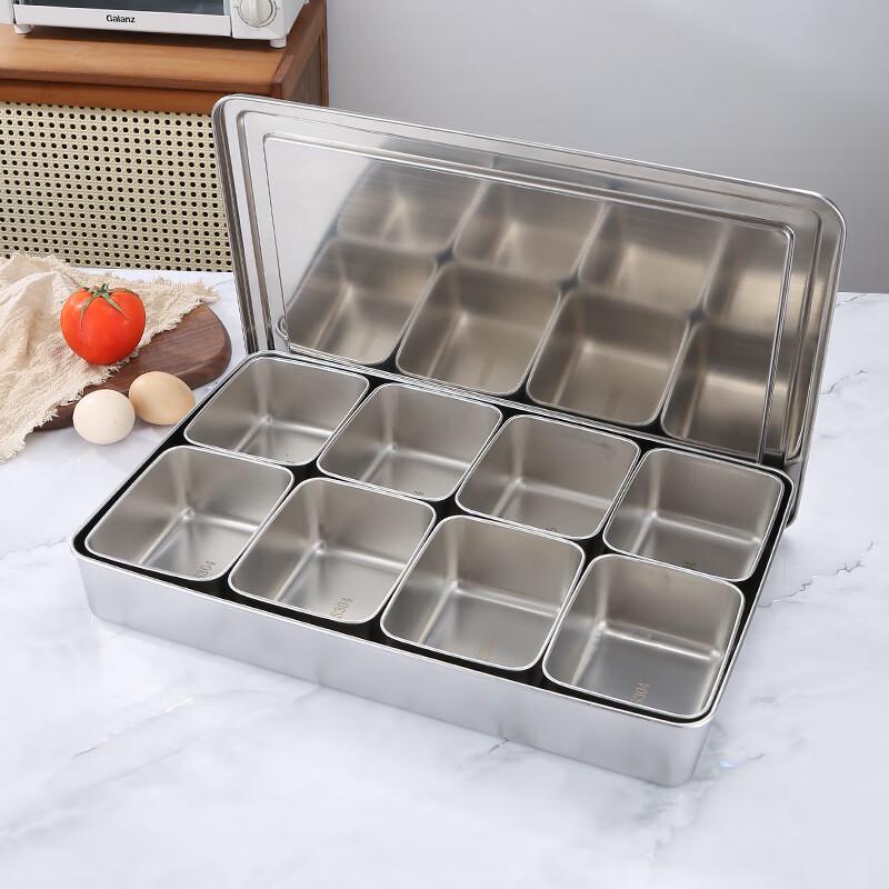 Molona Stainless Steel Seasoning Box Set with Lid