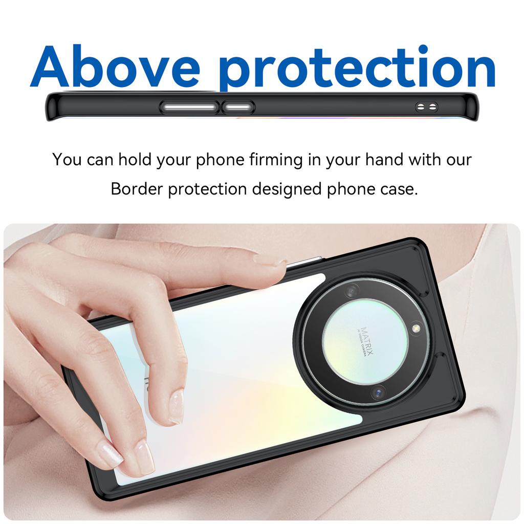 Прозрачный чехол для телефона For Honor Magic5 Lite 5G/X40 5G/X9a 5G, ТПУ+акрил, противоударная защитная крышка