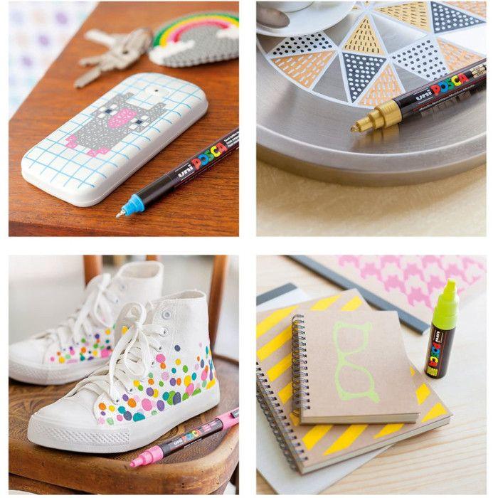 Marqueur - POSCA - Pinceau Brush - Blanc - Largeur de trait 1-10 mm - Opaque