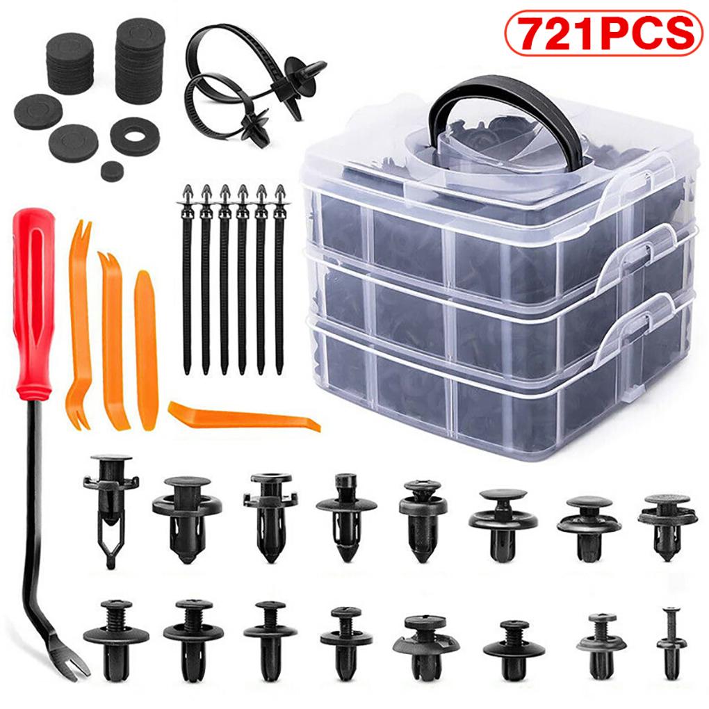 Смешанный комплект автомобильных крепежных зажимов, фиксаторов для кузова автомобиля, заклепок, бампера, дверной обшивки, панели, крепежных элементов с коробкой, автомобильные аксессуары