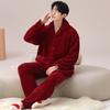 Red Pajamas Women'S Autumn And Winter Flannel Coral Fleece Pajamas Men'S Festive Wedding Couple New Set