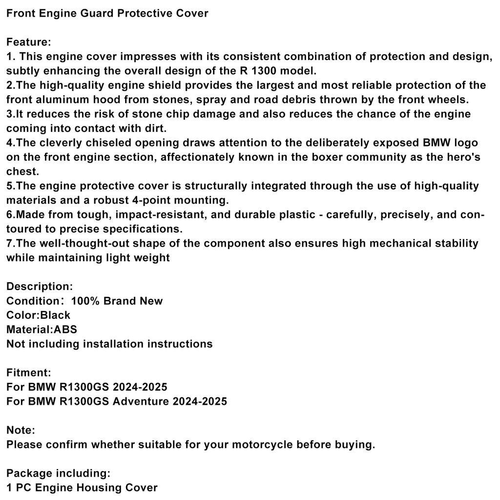 Передняя защитная крышка двигателя для BMW R1300GS / Adv 2024-2025