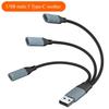 USB Y-разветвитель 2/3 в 1, кабель-разветвитель питания USB, USB-разветвитель Male на Type C Female, для зарядки и передачи данных