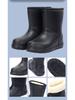 Сапоги до середины икры Aote Step-On Rain EVA 902, черные хлопковые подкладки, нескользящая резиновая обувь для зимы, мытья машин, рыбалки и защиты труда.