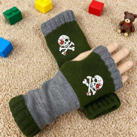 Женские осенне-зимние модные вязаные вышитые перчатки