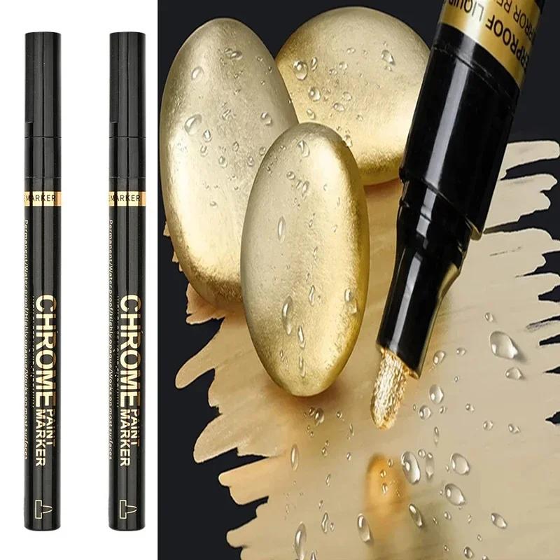 5/1 шт., хромированная ручка-маркер, зеркало, водонепроницаемая краска для ремонта камня, керамики, стекла, металла, золота/серебра, наконечник 2 мм
