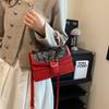 Women Satchels Vintage Serpentine Pattern Square Handbags Portable Flap Shoulder Bags Casual Commute Crossbody Bag for Ladies