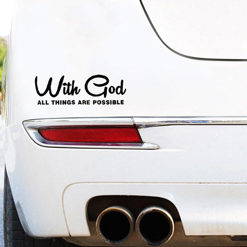 With God All Things Are Possible Car Sticker Waterproof Vinyl Decal Car Accessories Decor