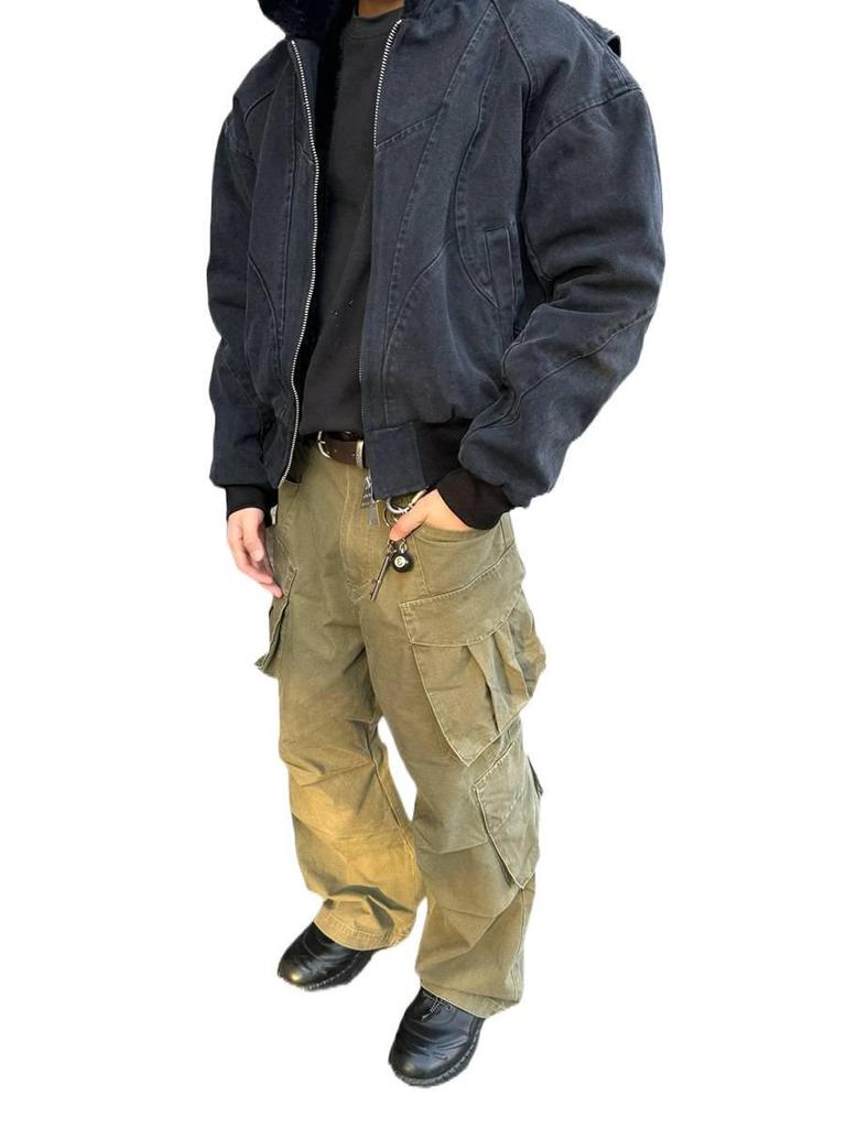 Retro Streetwear Cleanfit Zuo Shan Diao Unisex Cotton Jacket for Autumn/Winter