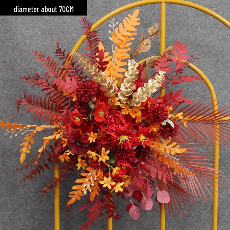 Wedding Aisle Floral Arrangement: Artificial Flower Basket & Row Decoration