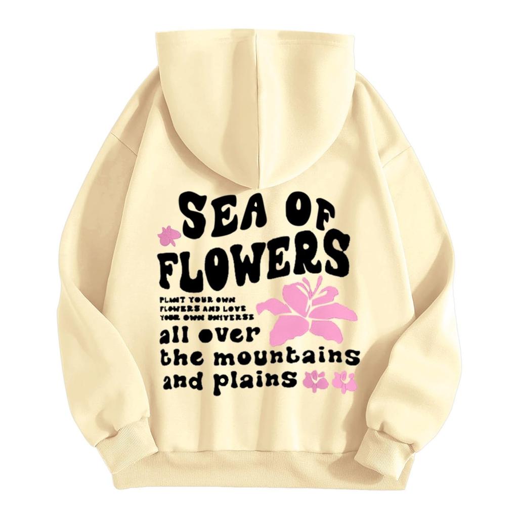 Женская модная толстовка с длинным рукавом, принтом букв, капюшоном, завязками, большим карманом, толстовка сверху