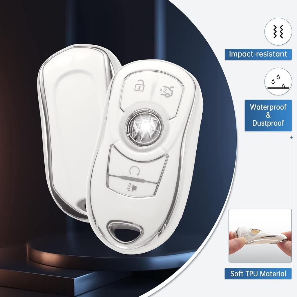 Чехол для брелока Buick с брелком, мягкий защитный чехол для ключей из ТПУ, подходит для Buick Encore Enclave Lacrosse Envision Verano Regal GL8, 5 кнопок Smart