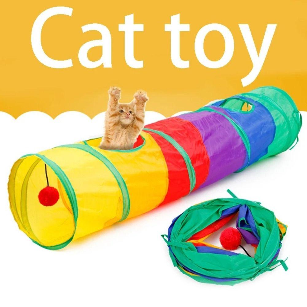 Красочные игрушки для обучения пряток для домашних животных ST Pass Pet Play Toy Прочный туннель для кошек на открытом воздухе