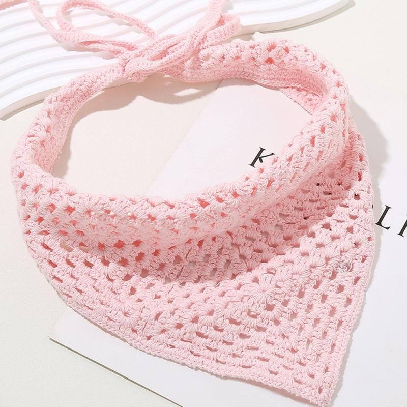 Женский платок на голову однотонный повязка на волосы обертывание головные уборы изысканная ручная вязка повязка на голову бандана повязка на волосы для отпуска