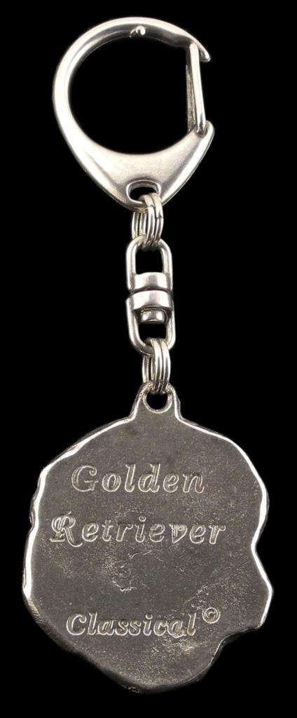 Golden Retriever - Silver-plated Key Ring with a Dog In a Gift Box, Handbag Decoration, Backpack Pendant by Art-Dog Brand