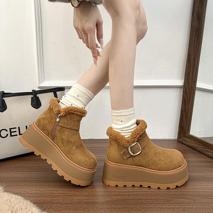 Женские большие размеры мягкие эластичные зимние теплые утепленные сноубутсы нескользящие износостойкие для улицы для отдыха спортивные плюшевые хлопковые ботинки
