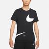Nike Sportswear Double Swoosh Logo Crew Neck T-Shirt Men Tops Black DD3350-010