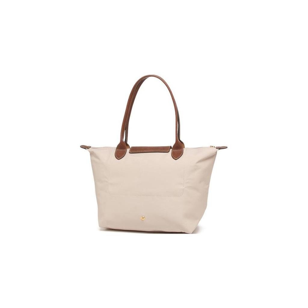 Longchamp Le Pliage 28 Сумка-тоут 'Пельмень' на молнии с кнопкой, с длинными ручками, женская, цвет бумаги 2605089P71