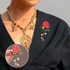 Sweet Pink Peony Flower Brooches Zircon Brooches Clothing Fixing Pins  Women Dress Decoration
