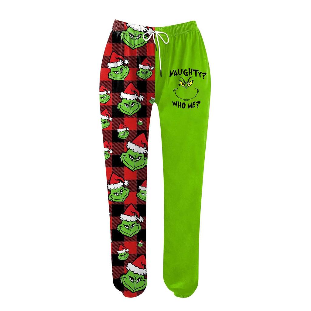 Женские повседневные модные рождественские принтованные повседневные спортивные брюки с эластичной талией и завязками на шнурке