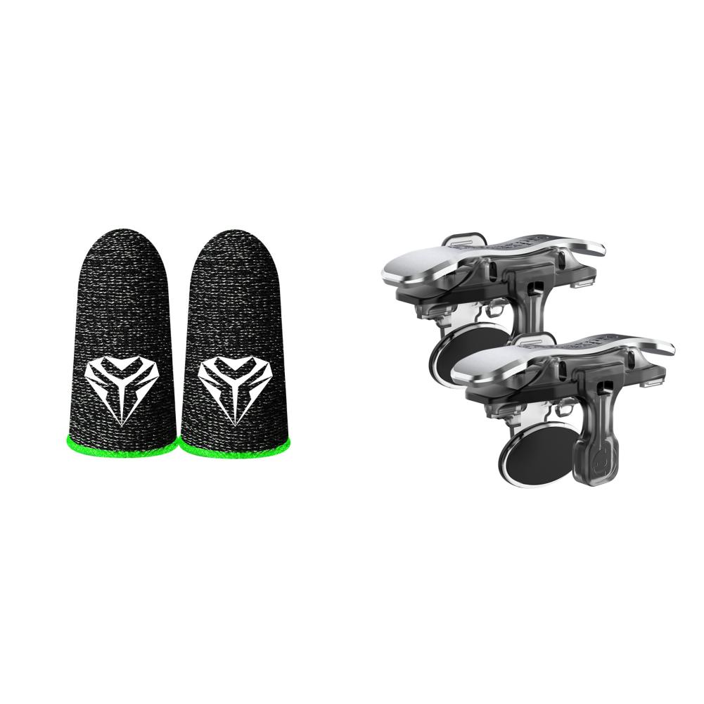 1Pair Mobile Phone Game Trigger 6 Finger Game Controller Universal Gamepad Joystick Shooter Button Controller for IOS Android