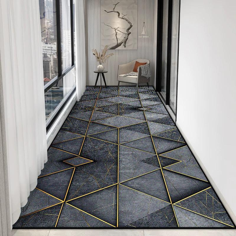 Роскошный Геометрический Длинный Ковролин для Коридора Лестницы Прохода Нескользящий Коврик-Дорожка Декор Дом Гостиная Проходной Коврик для Ног Настраиваемый