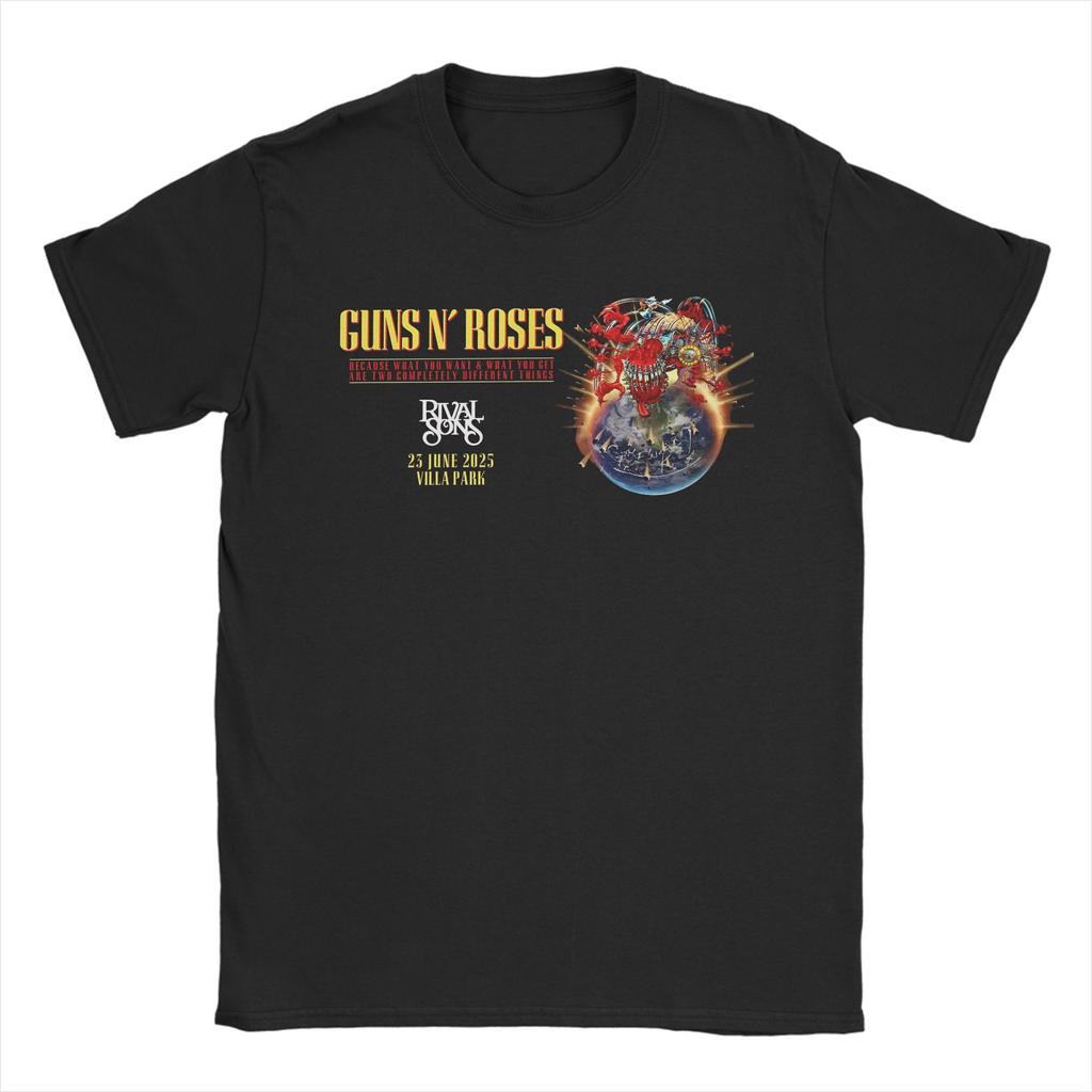Guns N Roses Graphic Print T Shirts for Men 100% Cotton Funny T-Shirt Round Collar Rock Band Tee Shirt Short Sleeve Clothes