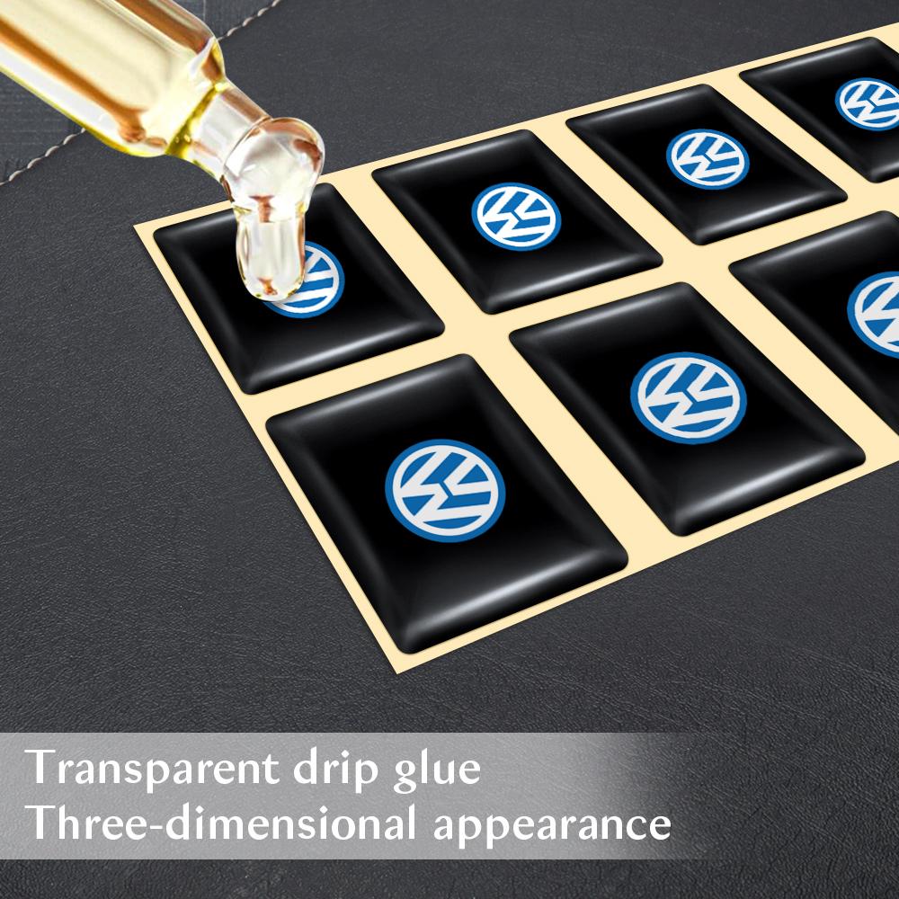 10/20/50Pcs Car Styling 3D Epoxy Stickers Auto Interior Decoration Decals For Volkswagen Vw Tiguan Jetta Scirocco Touran Golf