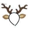 Рождественская повязка на голову, повязка на голову из рогов оленя для женщин, праздничные аксессуары для волос, плюшевый олененок, уши, рождественский костюм, аксессуар, подарок