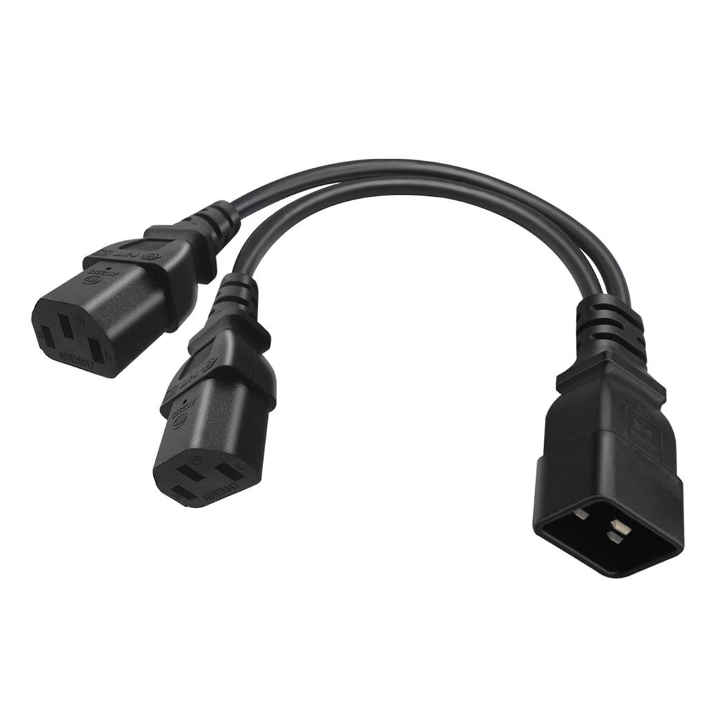IEC C20 To 2x C13 Splitter Power Cord 250V 20A Heavy Duty Extension Power Cable Replace for Mining PDU UPS 0.32m