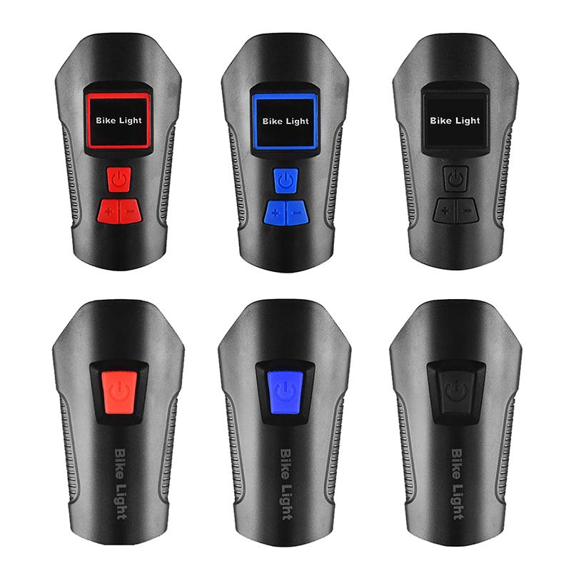 Водонепроницаемый велосипедный фонарь с зарядкой через USB, передний велосипедный фонарь, фонарик на руль, велосипедный головной фонарь с гудком и ЖК-экраном для измерения скорости