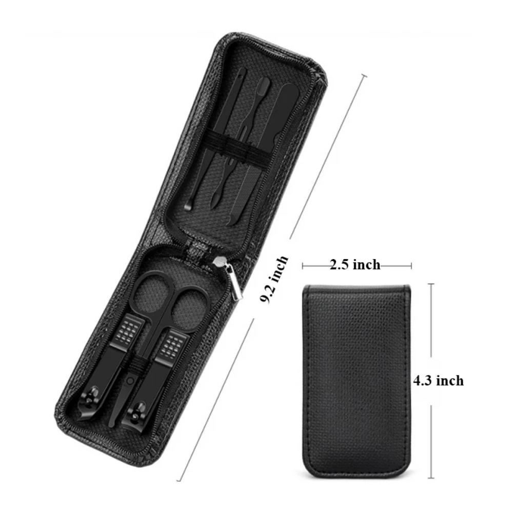 Scissors Set, Ear Pick Nail Clipper Tool, Household Nail Clippers Stainless Steel Pedicure knife,Green 6,piece Set