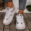 Fashion 2024 Stylish White Shoes Women's Sneakers Graffiti Style Spring Fall Student Women's Shoes Punk Street Casual Tennis Shoes