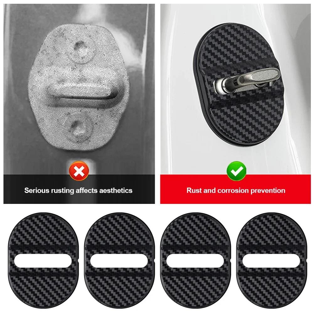 4pcs Car Door Closing Shockproof Plastic Cushion Mute Shock Absorber Protective Covers Universal Car Door Latch Accessories Interior Mirrors 6