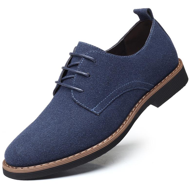 High Quality Suede Leather Soft Shoes Men Loafers Oxfords Casual Male Formal Shoes Spring Lace-Up Style Men's Shoes Uik89