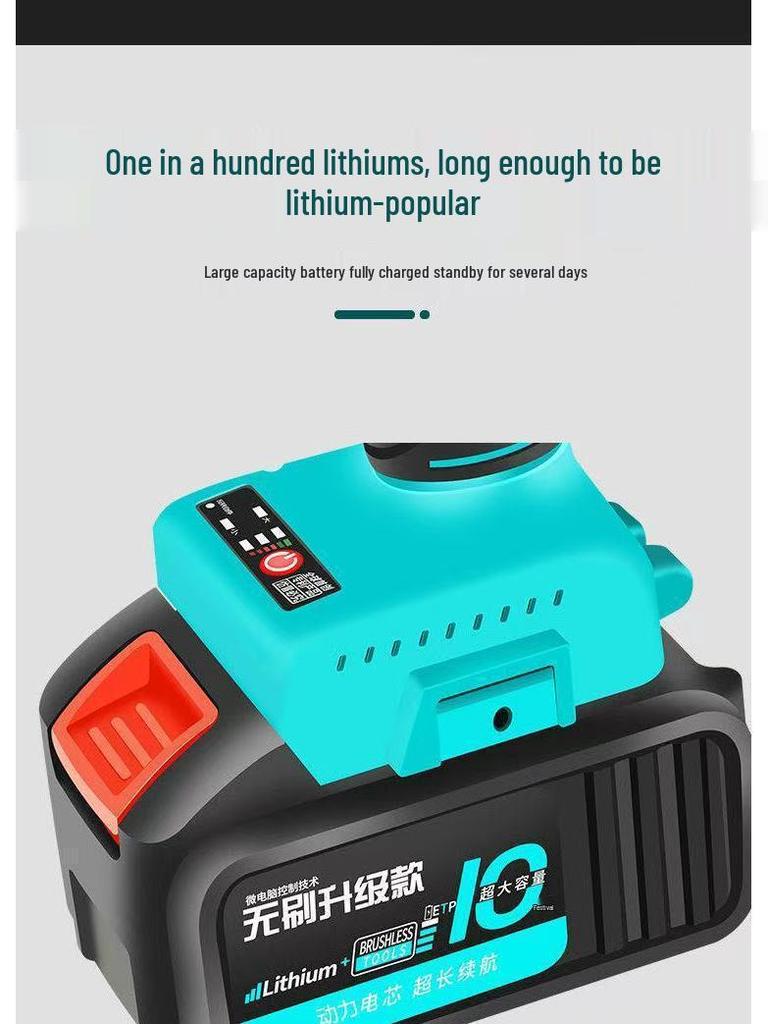 High Torque Brushless Electric Impact Wrench with Lithium Battery