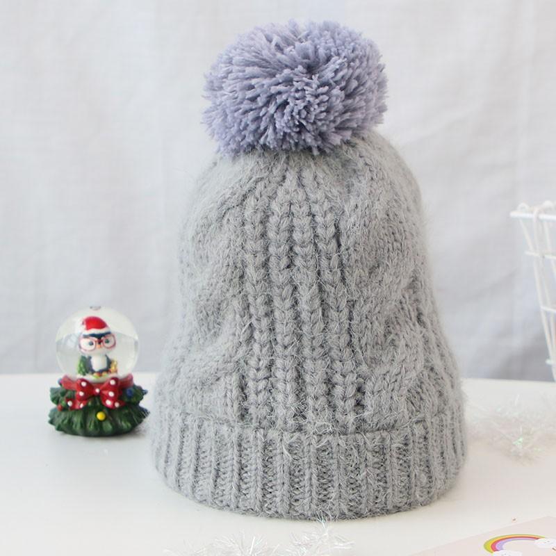 Красочная детская шапка с помпоном, осенне-зимняя детская шапка-бини для девочек и мальчиков, вязаная крючком толстая теплая однотонная шапка для малышей