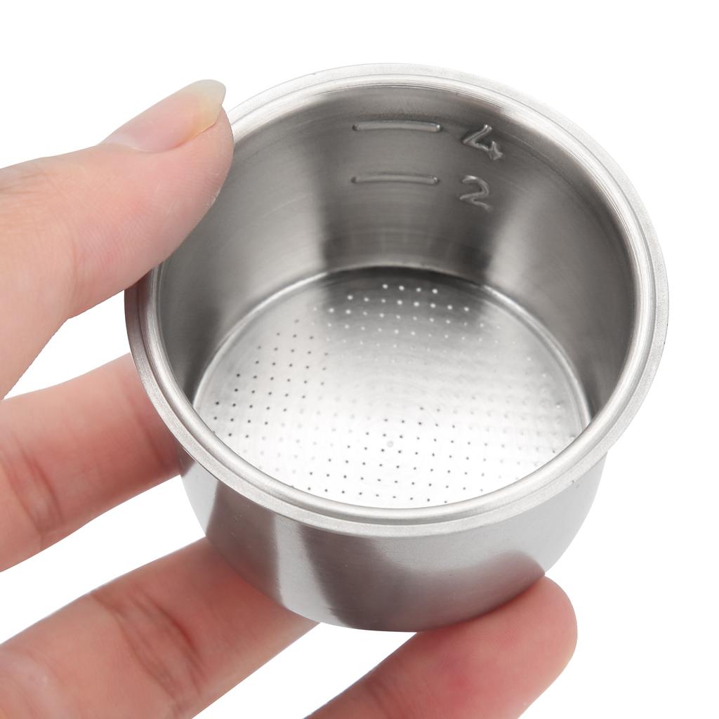 Фильтр для кофе из нержавеющей стали 51 мм, одностенный, негерметичный, пористый, корзина для фильтра, 4 чашки