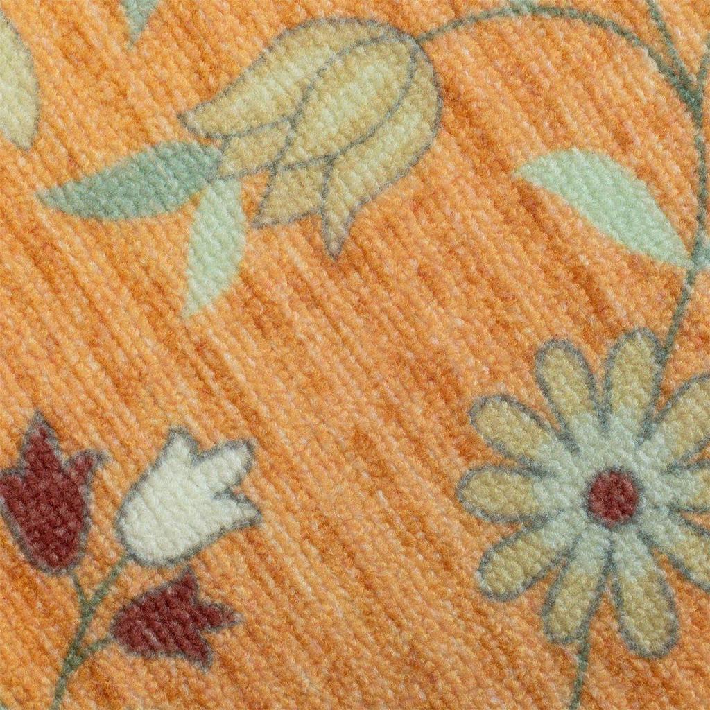 sayang sayan Моющийся коврик для кухни с цветочным принтом для кухни и прихожей Prima 45x240 оранжевый