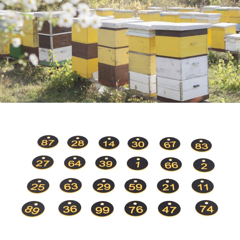 100Pcs ABS Beehive Signs Hole Design Beehive Markers Beekeeping Accessories Animal Husbandry