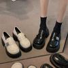 Женские лоферы на платформе с металлической пряжкой, осенние новинки, увеличивающие рост, в британском стиле, одинарная обувь, толстый каблук, ретро, маленькие кожаные туфли jk